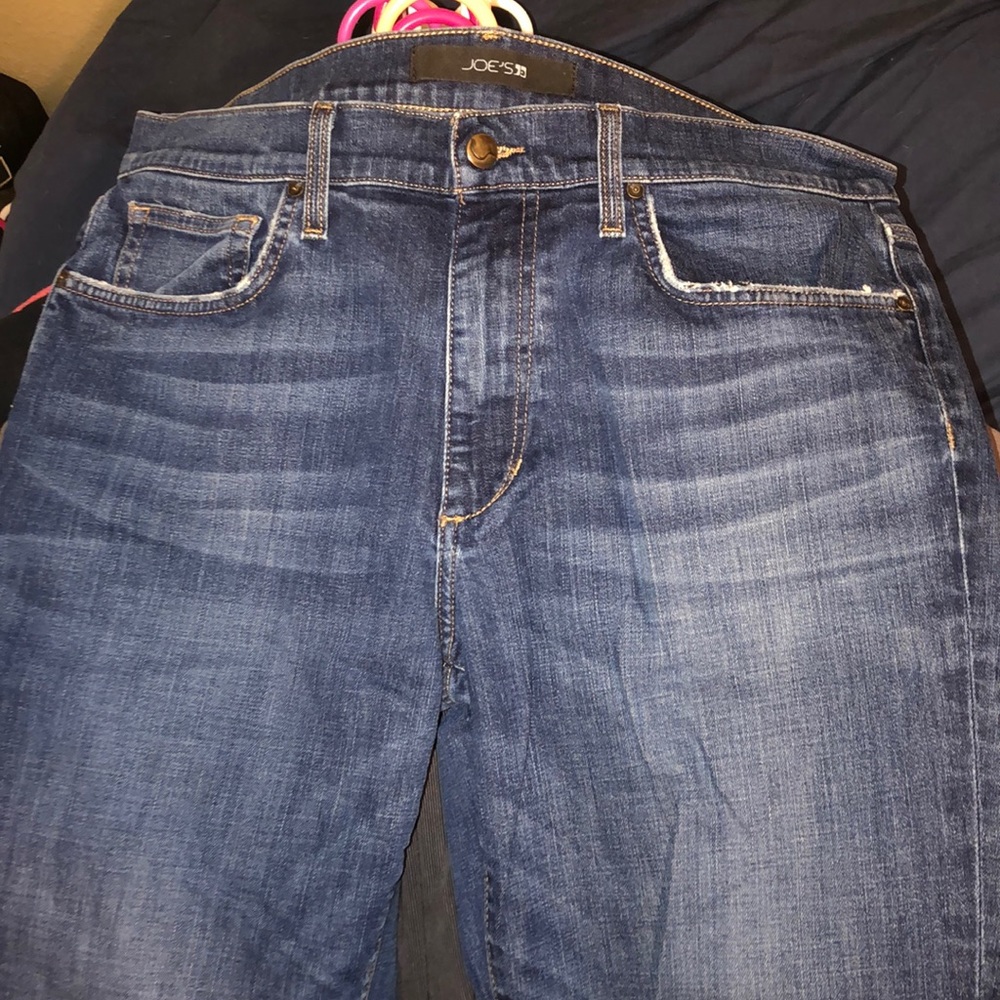 Joe’s Jeans, distressed, worn look. Straight leg.